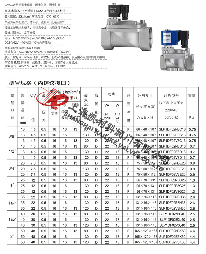 SLP膜片式電磁閥型號規(guī)格